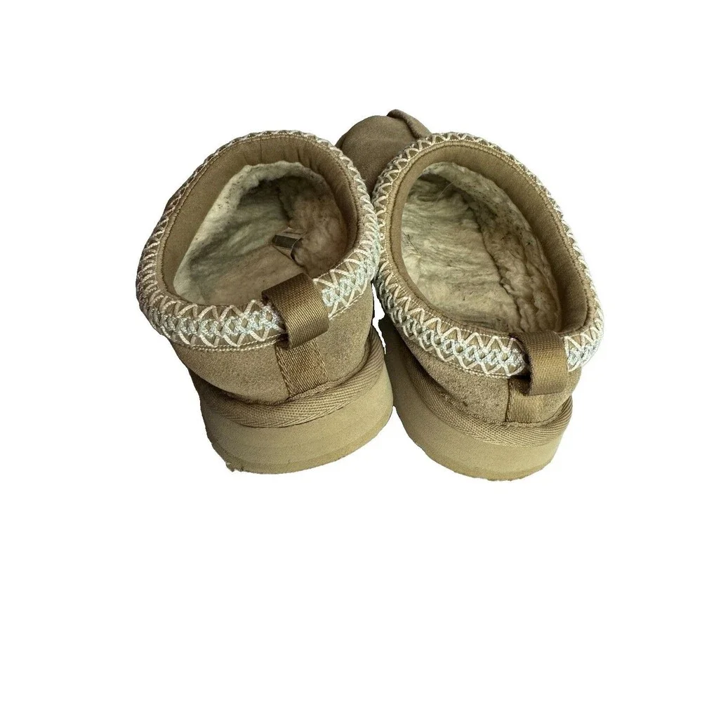 UGG Tasman II Unisex Kids Slip-On Suede Lined Slipper Beige US 3 EU 35